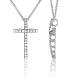 N871G Forever Silv Aust Crystal Straight Cross Necklace102972