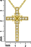 N880S Forever Silver Austrian Crystal Clover Cross Necklace102977
