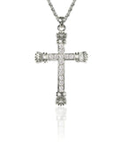 N863S Forever Silv Austrian Crystal Straight Cross Necklace102978