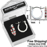 E127BS Full Hoop Birthstone Earrings With Swarovski Crystal102992 August