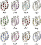 E127BS Full Hoop Birthstone Earrings With Swarovski Crystal102992 July