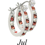 E127BS Full Hoop Birthstone Earrings With Swarovski Crystal102992 July