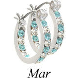 E127BS Full Hoop Birthstone Earrings With Swarovski Crystal102992 March