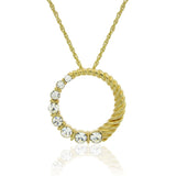 N805G Forever Gold Plated 25mm Twist Circle Pendant Necklace103017