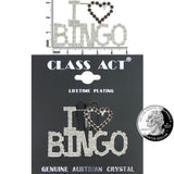 P679 Forever Silver Plated Swarovski Crystal "I ? Bingo" Pin103025
