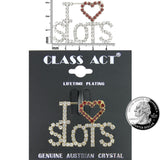 P615 Forever Gold Swarovski Crystal "I ? Slots" Pin103028 Gold
