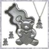 Pewter Bear Jewelry Box * Pin, Earrings & Necklace Combo103030