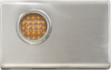S5514 Brushed Silver Business Card Case Change Purse Round103047