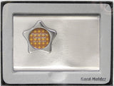 S5516 Brushed Silver Business Card Case Change Purse Star103048