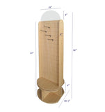 Peg Board Display, Wood Pegboard Spinner Rack for Retail Accessories with (32) Hooks 10307