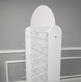2-Sided Pegwall Spin Floor Rack Display Wood Merchandiser 32 Peg Hooks 18X18X66"
