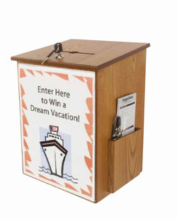 Donation Box Tithing Box Suggestion Ballot Box with Acrylic Sign Holder
