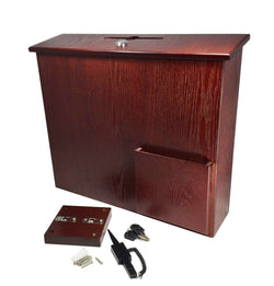 Box, Collection Donation Charity, Suggestion, Fund-raising, Red Mahogany MDF 104085-RM
