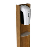 Mallet Gel Hand Sanitizer Dispenser on Wooden Floor Stand, with Drip Catcher
