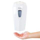 Mallet Gel Hand Sanitizer Dispenser on Elegant Wooden Floor Stand Drip Catcher