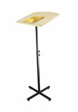 Stand, Metal Adjustable Height and Angle Maple Wood Top, Music Stand 10772Podium-NEW