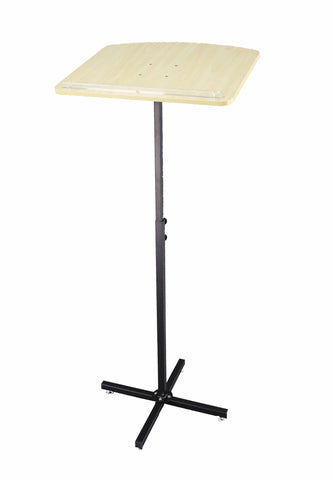 Stand, Metal Adjustable Height and Angle Maple Wood Top, Music Stand 10772Podium-NEW