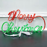 FixtureDisplays® Merry Christmas LED Rope Light, 110V 7 Watts, with Detachable Wire Frame 23"x13" 109
