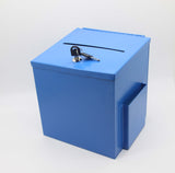 Blue Metal Donation Box Suggestion Box 10918 BLUE