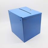 Blue Metal Donation Box Suggestion Box 10918 BLUE