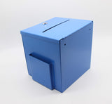 Blue Metal Donation Box Suggestion Box 10918 BLUE