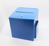 Blue Metal Donation Box Suggestion Box 10918 BLUE