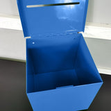 Blue Metal Donation Box Suggestion Tithes Offering Box Sign Holder 8.5X8.1X18" 10918-Blue+11460-2