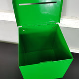Green Metal Donation Box Suggestion Tithes Offering Box Sign Holder 8.5X8.1X18" 10918-Green+11460-2