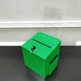 Green Metal Donation Box Suggestion Tithes Offering Box Sign Holder 8.5X8.1X18" 10918-Green+11460-2