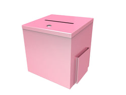 Pink Metal Donation Box Suggestion Fund-Raising Collection Charity Ballot Box