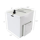 White Metal Donation Box Collection Box Tithes Offering Drop Ballet 8.5X8X9.5 10918-WHITE-RIVETP