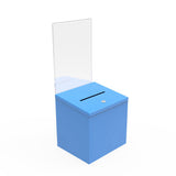 Blue Metal Donation Box Suggestion Fund Raising Collection Charity Ballot Box