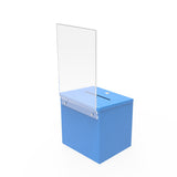 Blue Metal Donation Box Suggestion Fund Raising Collection Charity Ballot Box