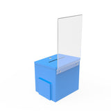 Blue Metal Donation Box Suggestion Fund Raising Collection Charity Ballot Box