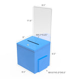 Blue Metal Donation Box Suggestion Fund Raising Collection Charity Ballot Box