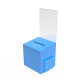 Blue Metal Donation Box Suggestion Fund Raising Collection Charity Ballot Box