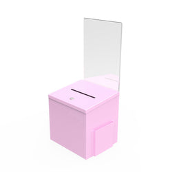 Pink Metal Donation Box Suggestion Fund Raising Collection Charity Ballot Box
