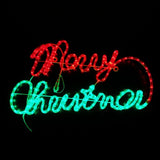 FixtureDisplays® Merry Christmas LED Rope Light, 110V 7 Watts, with Detachable Wire Frame 23"x13" 109