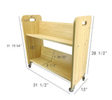 Wood (MDF) Book Cart Library Pew Cart Binder Rack Rolling Storage Cart 32X30X13 10968