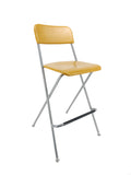 Chair, Folding Bistro Bar Stool Wood / Metal Two-Pack 11036