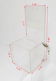 Small Acrylic Plexiglass Clear Donation Box Tip Offering Charity Fundraising Box 4.25 X 4.25 X 9.9"
