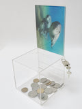 Small Acrylic Plexiglass Clear Donation Tip Offering Charity Fundraising Box