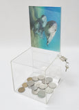 Small Acrylic Plexiglass Clear Donation Tip Offering Charity Fundraising Box