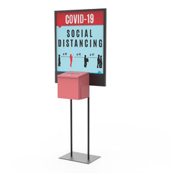 Poster Stand Social Distane Donation Charity Fundraising Box Collection Tithing