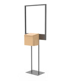 Stand, Bulletin Poster Donation Ballot Collection with Beight Metal Box