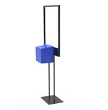 Stand, Bulletin Poster Donation Ballot Collection with Blue Metal Box