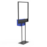 Stand, Bulletin Poster Donation Ballot Collection with Blue Metal Box