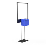 Stand, Bulletin Poster Donation Ballot Collection with Blue Metal Box