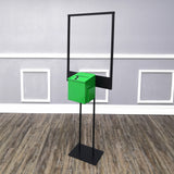 Metal Donation Poster Stand Suggestion Box Charity4 Fundraising Tithes Offering 11063+10918-GREEN