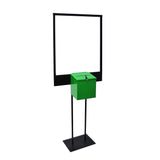 Metal Donation Poster Stand Suggestion Box Charity4 Fundraising Tithes Offering 11063+10918-GREEN